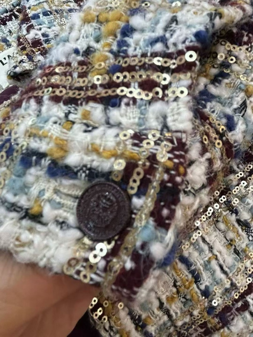 NWOT L'AGENCE Kasey Sequined Tweed Jacket, Size XS/S/M - Picture 12 of 13